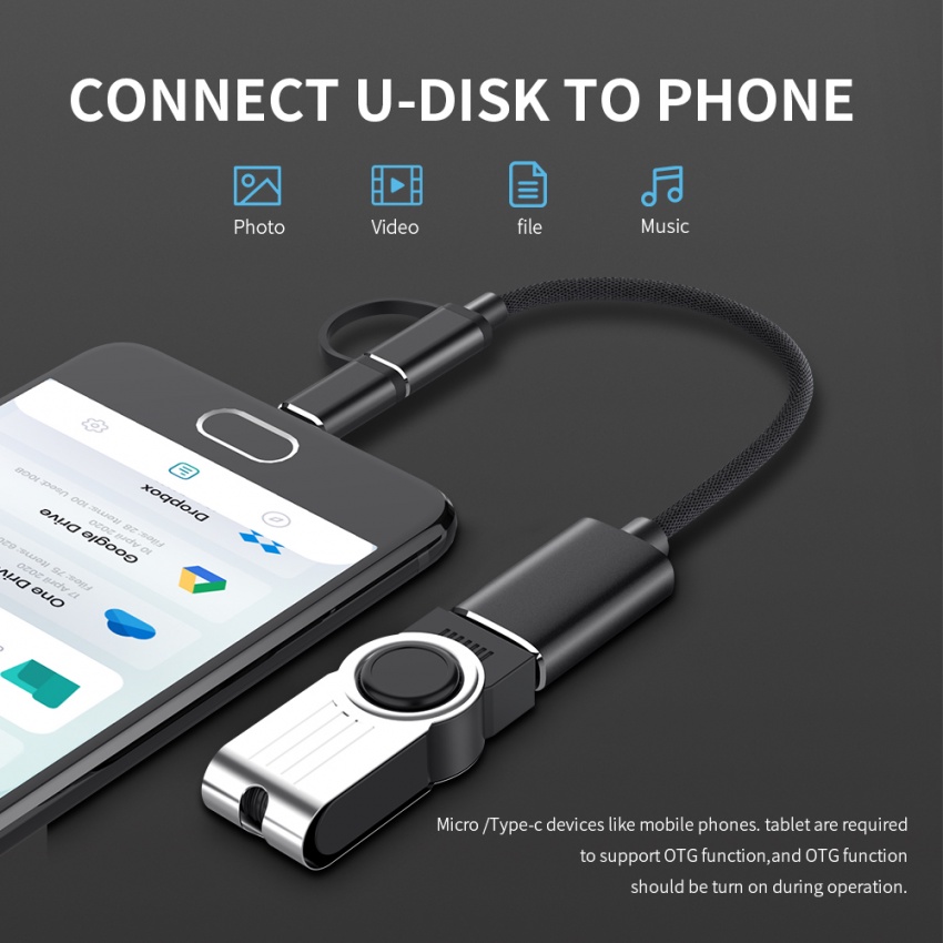 Cáp Chuyển Đổi 2 Trong 1 USB 3.0 Type C Micro USB Sang USB 3.0 Cho MacBook U Disk