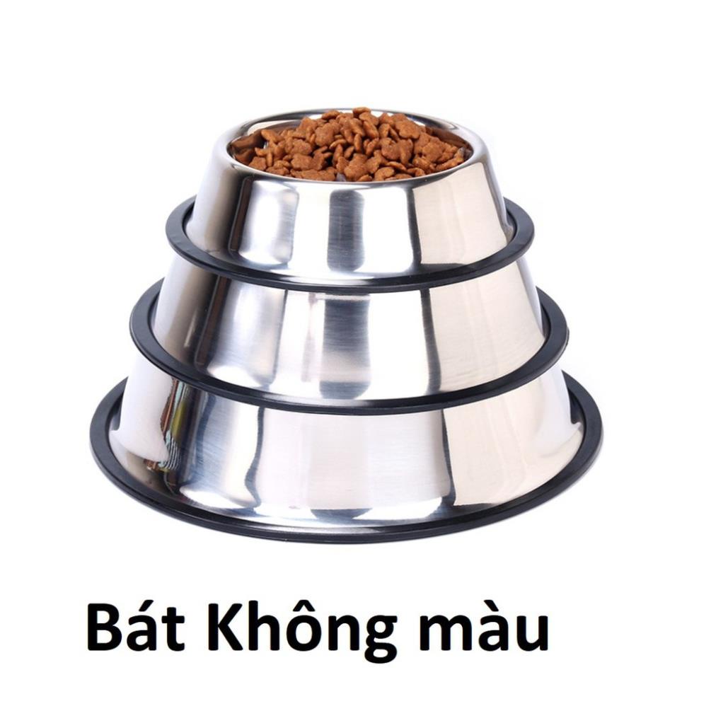 [XẢ HÀNG] Bát Đựng Thức Ăn Inox (2 loại) Không Màu + sơn màu Cho Chó Mèo - HANPET SHOP