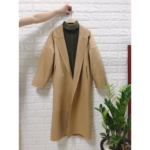 Áo khoác dạ 1 lớp dáng măng tô