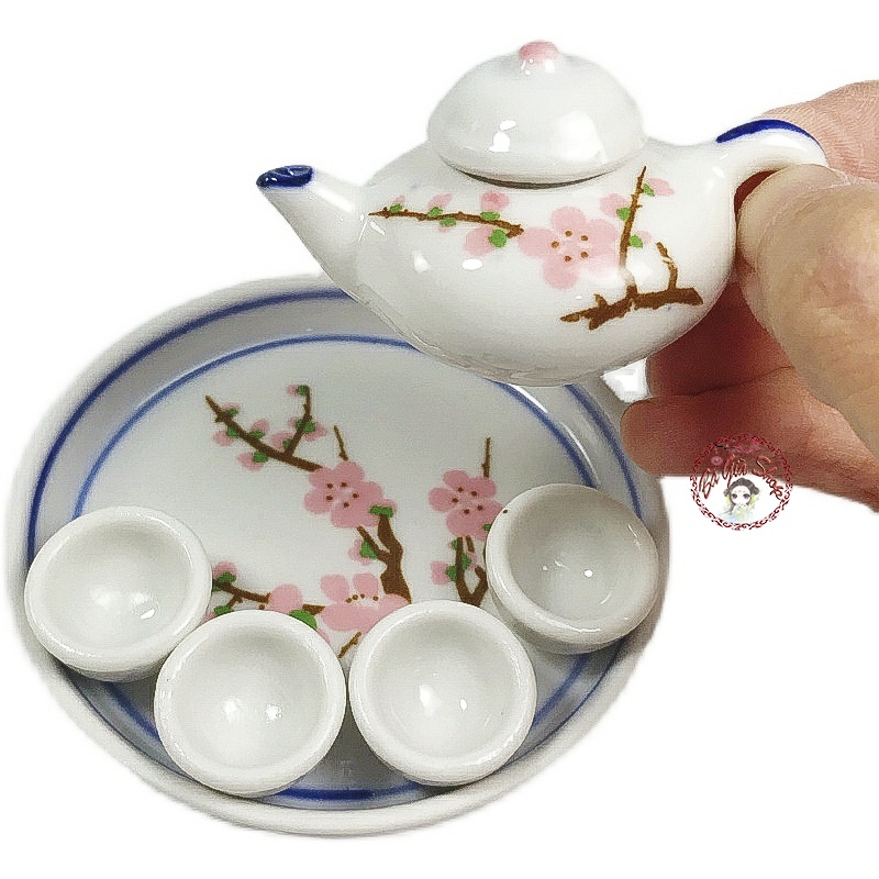 Bộ ấm trà sứ mini mô hình đồ chơi