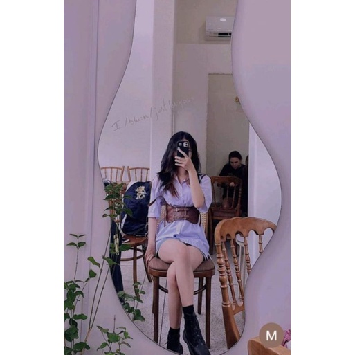 Áo nịt thắt lưng dây đeo bằng da gợi cảm loại 1 màu nâu cho nữ, gothic grunge retro vintage belt corset style