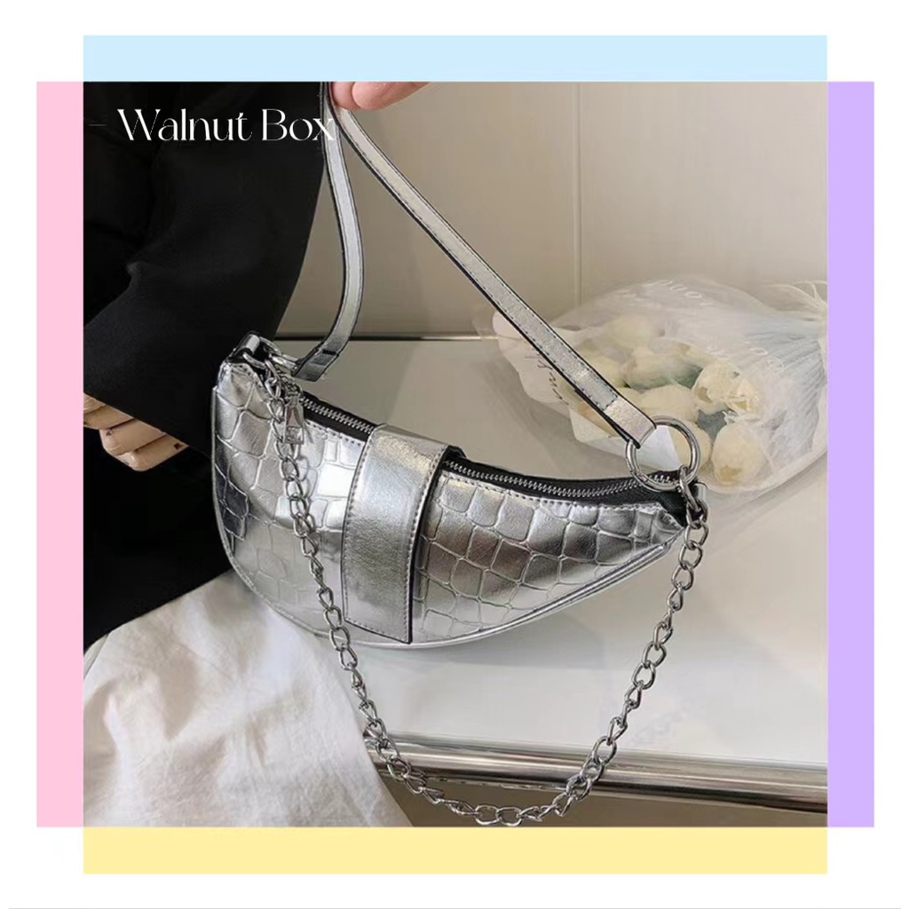 Túi Xách Đeo Vai Phối Dây Xích Thời Trang Cao Cấp