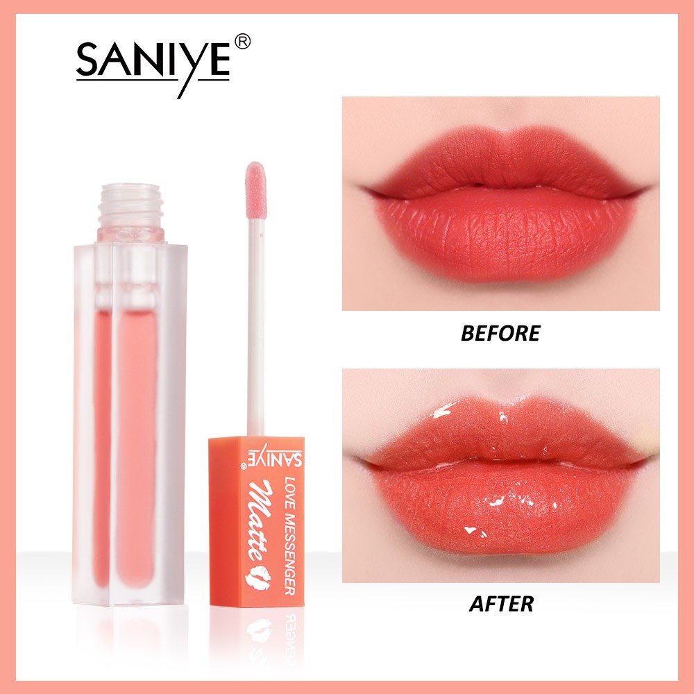 Son Bóng SANIYE Trong Suốt Không Thấm Nước Dạng Lỏng Dưỡng Ẩm Trang Điểm Môi | BigBuy360 - bigbuy360.vn