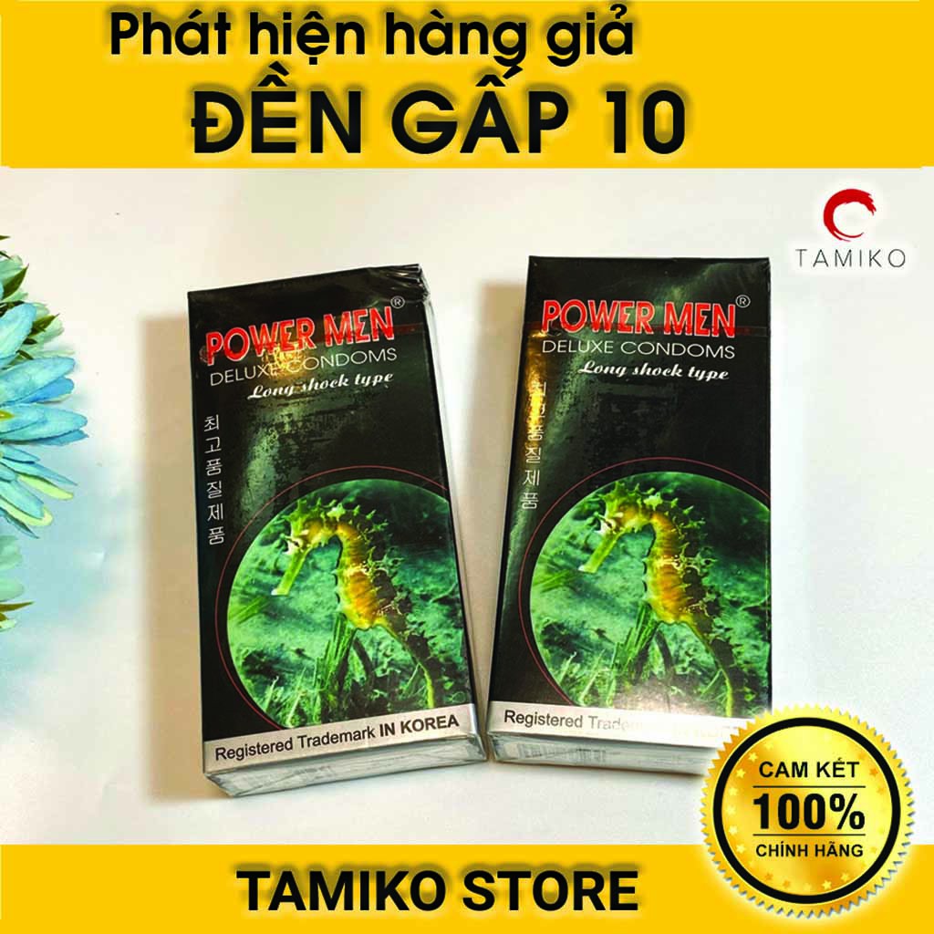 [ COMBO 2 HỘP] 24 Bao Cao Su Cá Ngựa  POWERMEN LONG SHOCK - Gân Gai, Kéo Dài Thời Gian- Chính Hãng Hàn Quốc