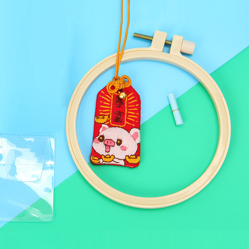 Bộ Kit/Diy Tự Làm Túi Phước Handmade/Túi Thêu Thủ Công Biểu Tượng Hòa Bình/Nghề Thêu