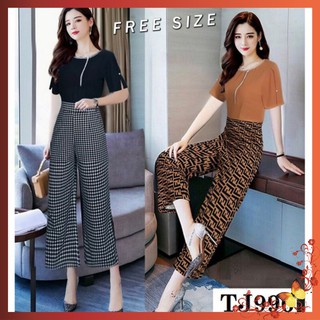 Jumpsuit Lửng 💥FREESHIP💥Giảm 45k Khi Mua Đơn Từ 500k - Jump lửng ống suông tay xẻ đính hột TJ996