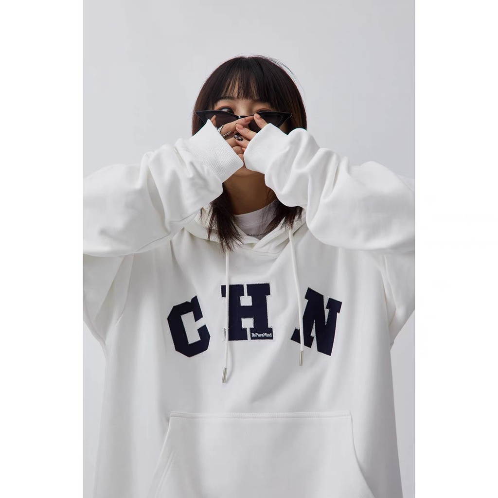 Áo Khoác hoodie Nỉ bông in chữ CNH form rộng Unisex Nam Nữ Zoozoo