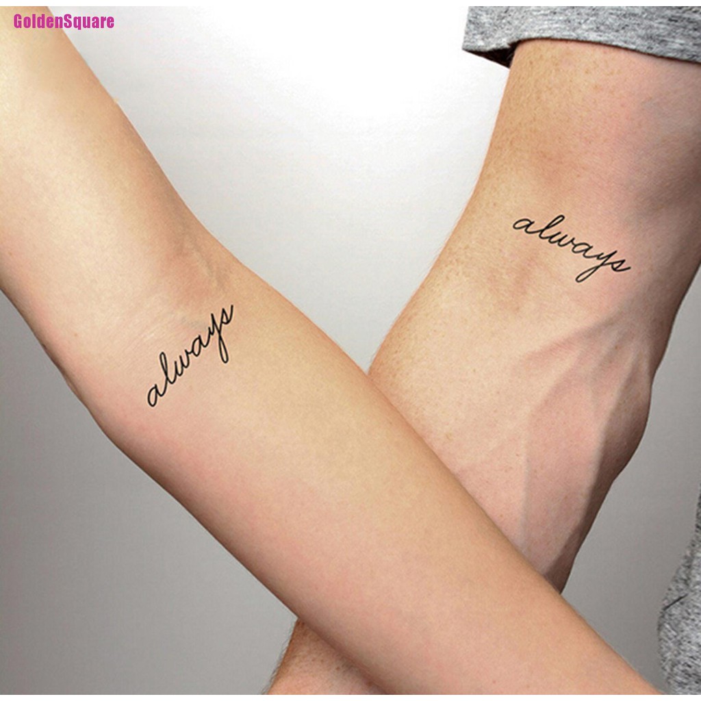 Hình Xăm Dán Tạm Thời Họa Tiết Chữ Always Love Chống Nước Thời Trang