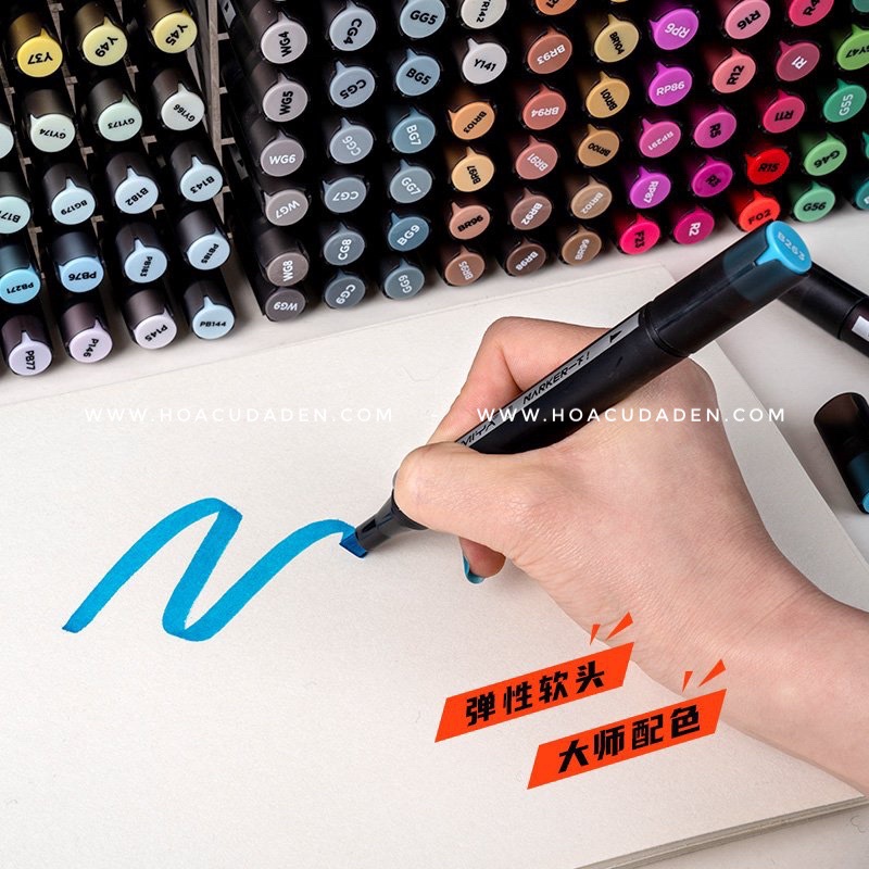 [DA ĐEN] Bút Marker Himi Brush Soft Head 60|80 Màu