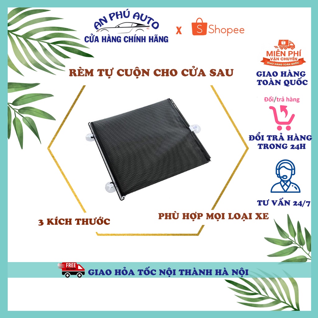 Rèm Che Nắng Ô Tô Tự Cuộn Thông Minh - Rèm Cuộn Cho Cửa Kính Sau Xe Hơi ( 3 KÍCH THƯỚC) Rèm cuộn che nắng văn phòng