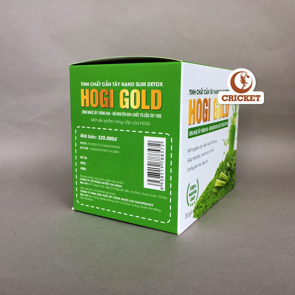 Bột Cần Tây Hogi Gold Hỗ Trợ Giảm Cân Hộp 200g (20 gói x 10g)- Dưỡng dáng đẹp da, detox cơ thể