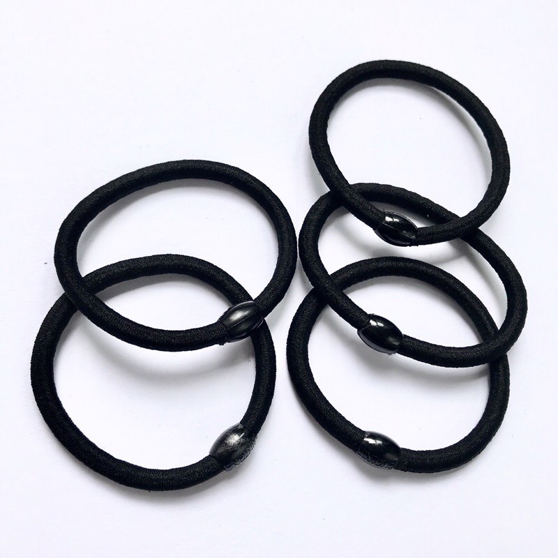 Buộc tóc đen, dây cột tóc thun đen