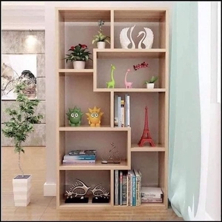 Kệ sách gỗ chữ u - kệ sách gỗ để sàn đa tầng thông minh/kệ gỗ chữ u, kệ gỗ để sàn đa ngăn có ảnh