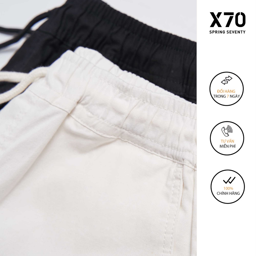 Quần Short Nam Kaki Thiết Kế Lưng Chun Dây Rút Thời Trang X70 - 09520005