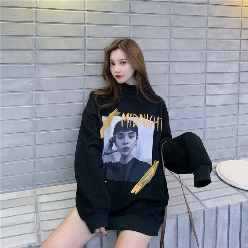 Áo len tay dài cổ tròn dáng rộng màu trơn thời trang thu đông | BigBuy360 - bigbuy360.vn