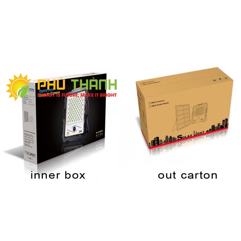 Đèn năng lượng mặt trời 100W 200W 300W, tích hợp camera thông minh giám sát chuyển động kết nối qua wifi