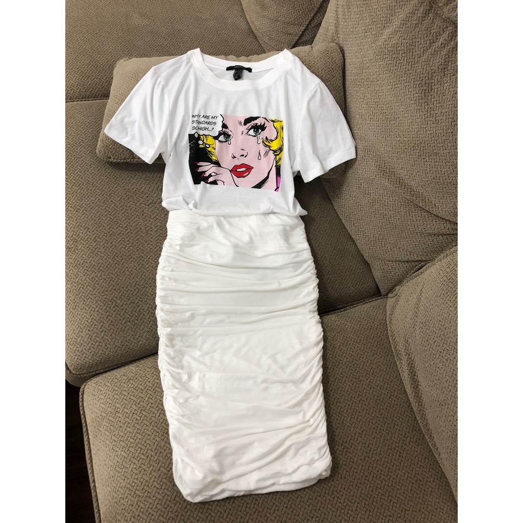 Chân váy thun xếp ly F21