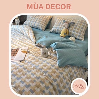 Bộ chăn ga và vỏ gối cotton living cao cấp Mùa Decor - Họa tiết vintage royal