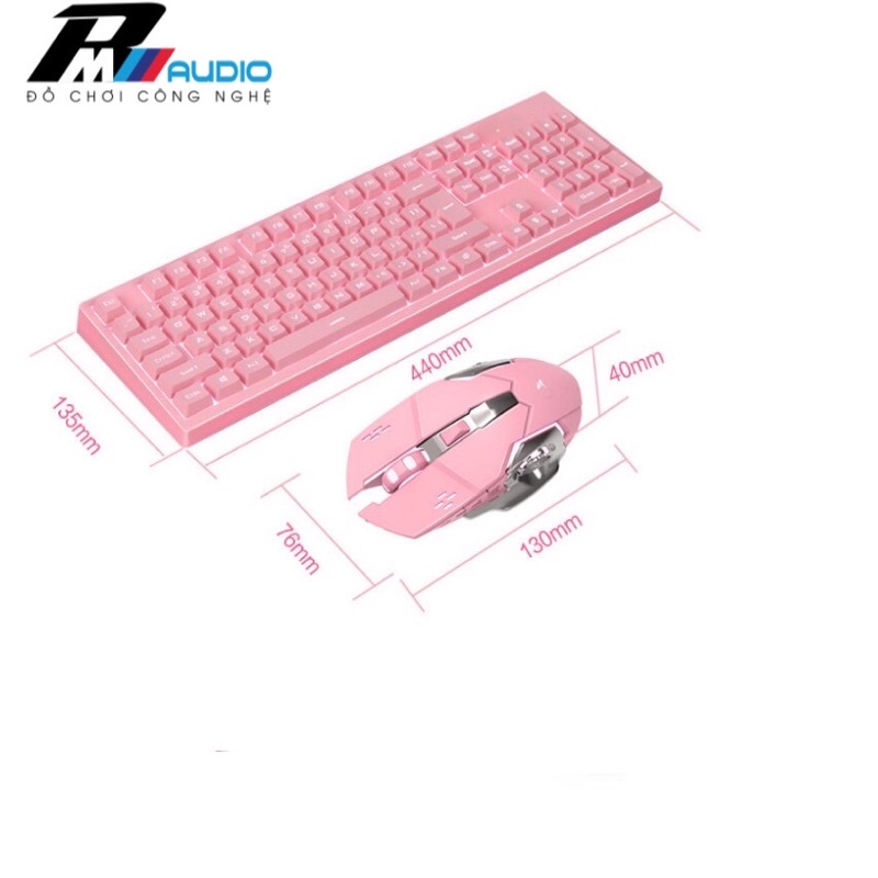 Combo bộ bàn phím giả cơ K616 kèm tai nghe gaming Q3 màu hồng dành cho các game thủ - Bàn phím có dây cao cấp K616