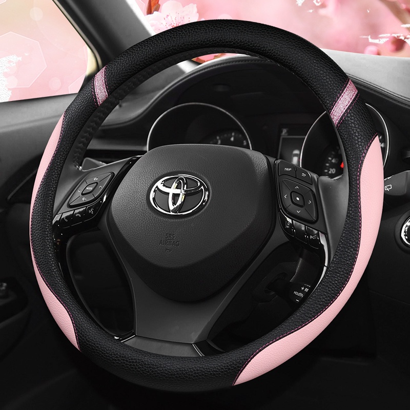 Vỏ Bọc Vô Lăng 38cm Bằng Sợi Carbon Cho Toyota Vios Yaris Camry Corolla Altis Mark X Crown Rav4