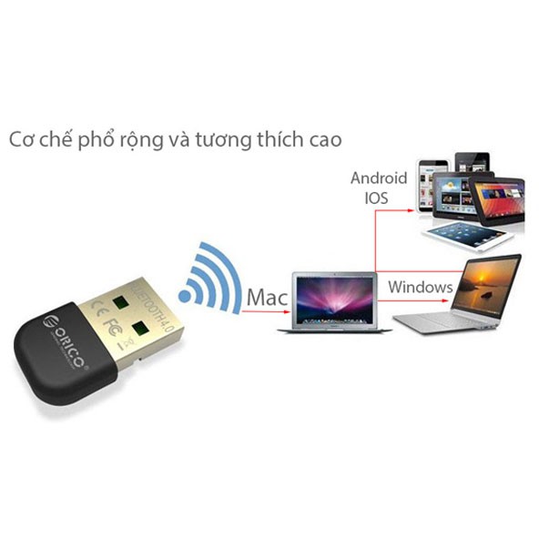 USB Bluetoth V4.0 phát nhạc ra loa đầu nhận bluetooth smartphone ORICO BTA-403-BK (màu đen)