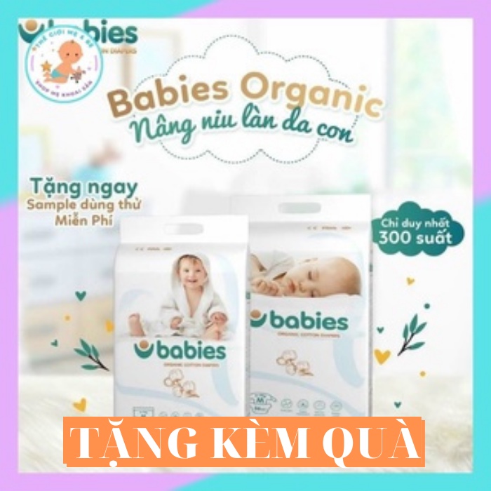 Tã Bỉm BABIES ORGANIC an toàn cho bé [Dán S66/M56/L46] [Quần M54/L50/XL46/XXL40]