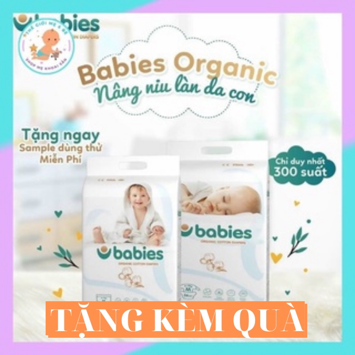 Tã Bỉm BABIES ORGANIC an toàn cho bé [Dán S66/M56/L46] [Quần M54/L50/XL46/XXL40]