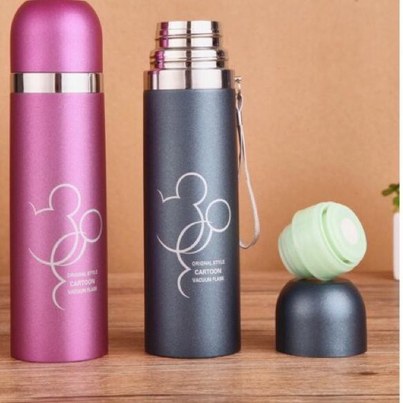 Bình Nước Giữ Nhiệt Bằng Thép Không Gỉ Cao Cấp 6.6 Hình Chuột Mickey Đáng Yêu Thermos