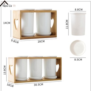 Set ống đựng đũa trắng trơn