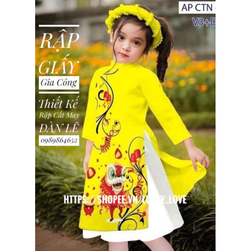 Rập giấy165 Rập giấy cắt may áo dài+ váy (1-12t)