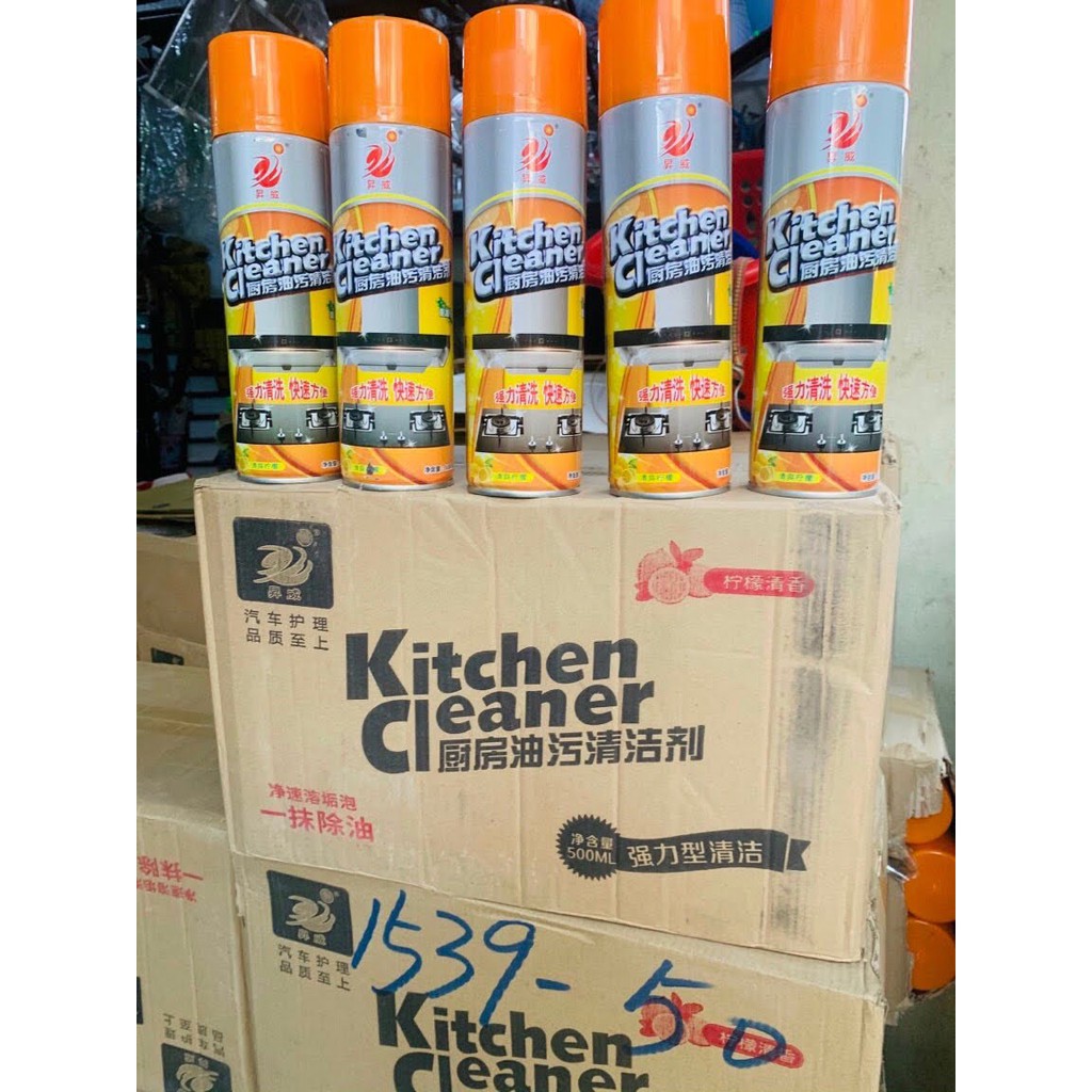 chai xịt bọt tuyết tẩy rửa siêu sạch kitchen cleaner nhà bếp 500ml ( 1 chai màu cam ) -km