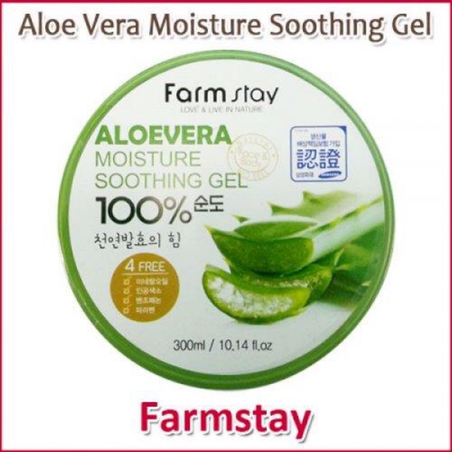 HÀNG CHÍNH HÃNG - Gel lô hội farm stay (gel nha đam) 100% - aloe vera 100% soothing gel