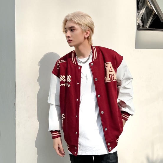 (Đọc Lưu Ý) AITHERSTUDIO-Áo khoác Varsity Jacket VENOM form rộng unisex