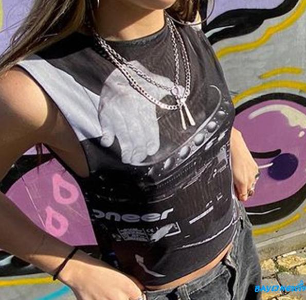 Áo Nữ Không Tay Họa Tiết Lá Thời Trang Quyến Rũ