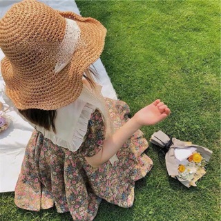 Váy hoa voan lụa phối organza