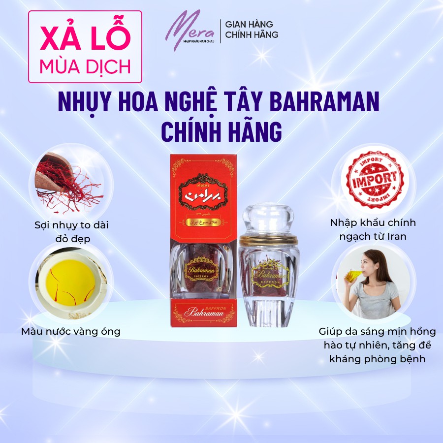 Nhuỵ Hoa Nghệ Tây SAFFRON BAHRAMAN 1Gram [Date 03/2023]
