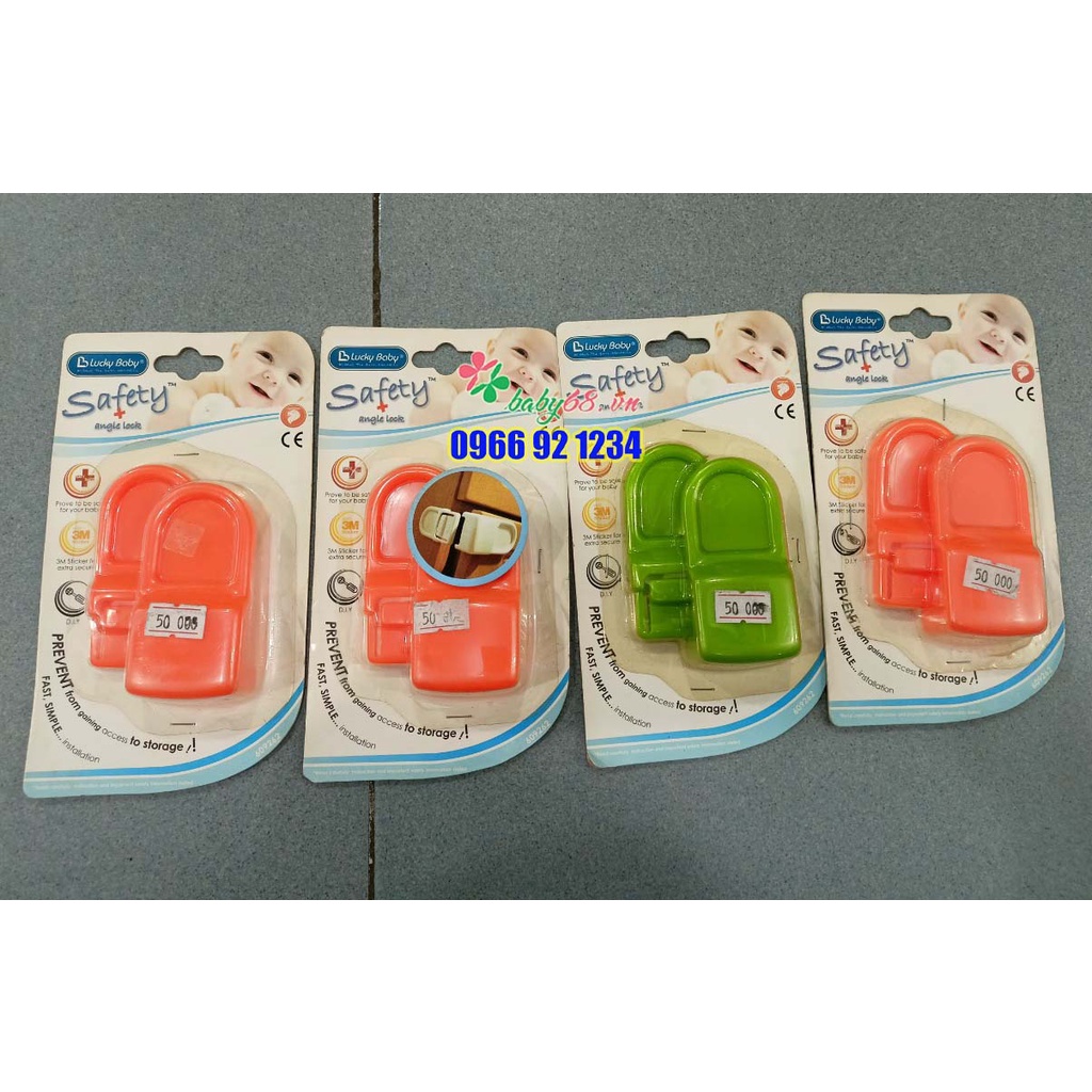 Khóa hộc tủ bằng nhựa Lucky Baby - Khóa tủ an toàn made in Singapore