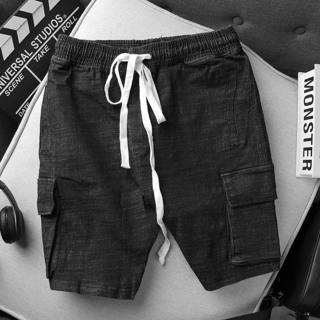 Quần short jean cargo nam Lexuza 233