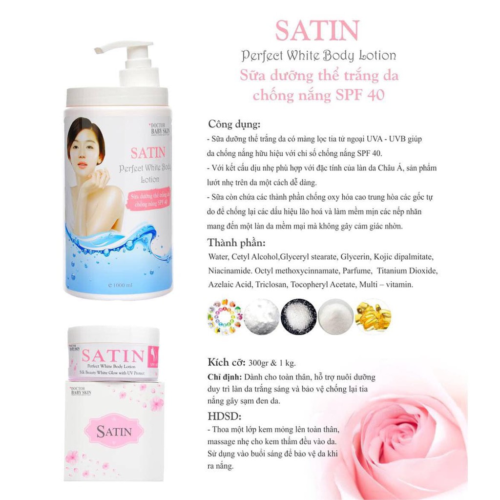 [COMBO] 5 Hộp Kem Dưỡng Thể Trắng Da Satin Doctor Baby Skin