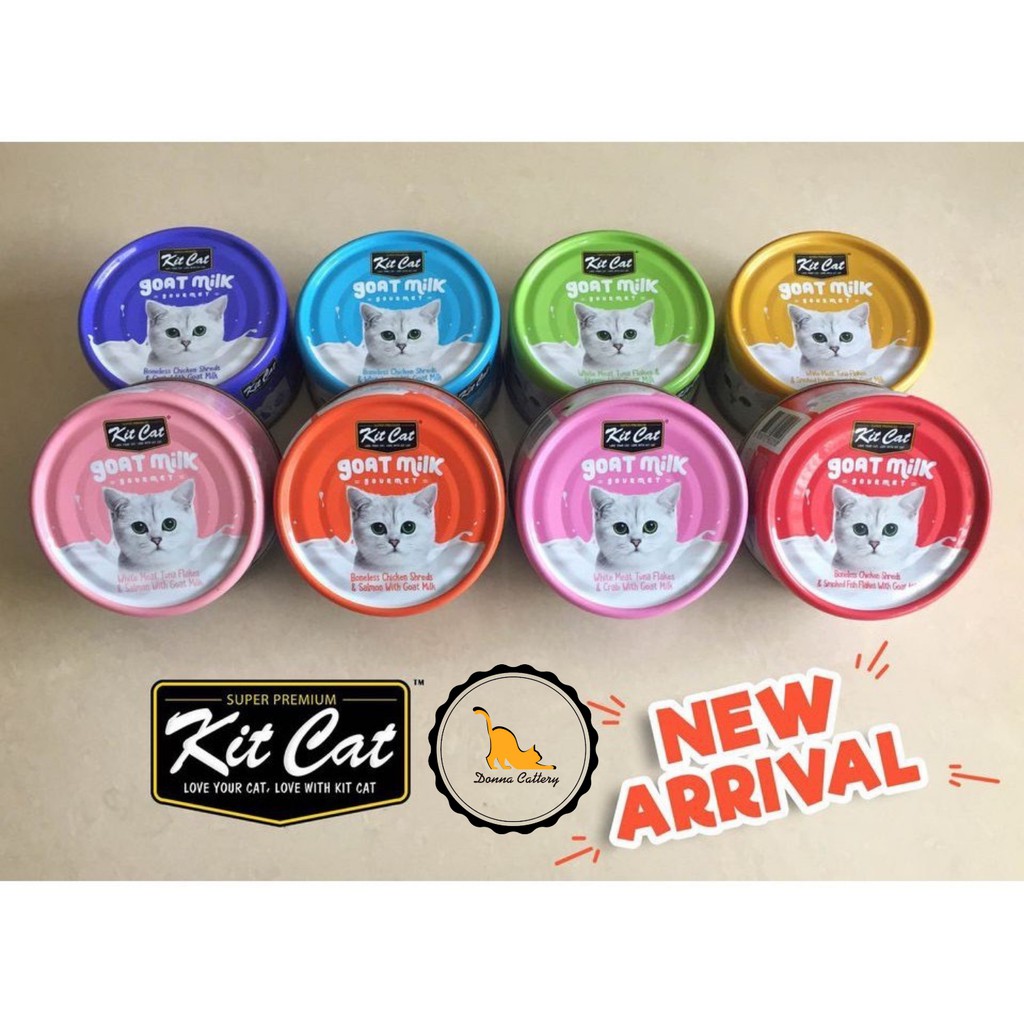 [SIÊU CAO CẤP] KIT CAT GOAT MILK - KITCAT PATE SỮA DÊ CÁ NGỪ VÀ GÀ CHO MÈO LON 70g