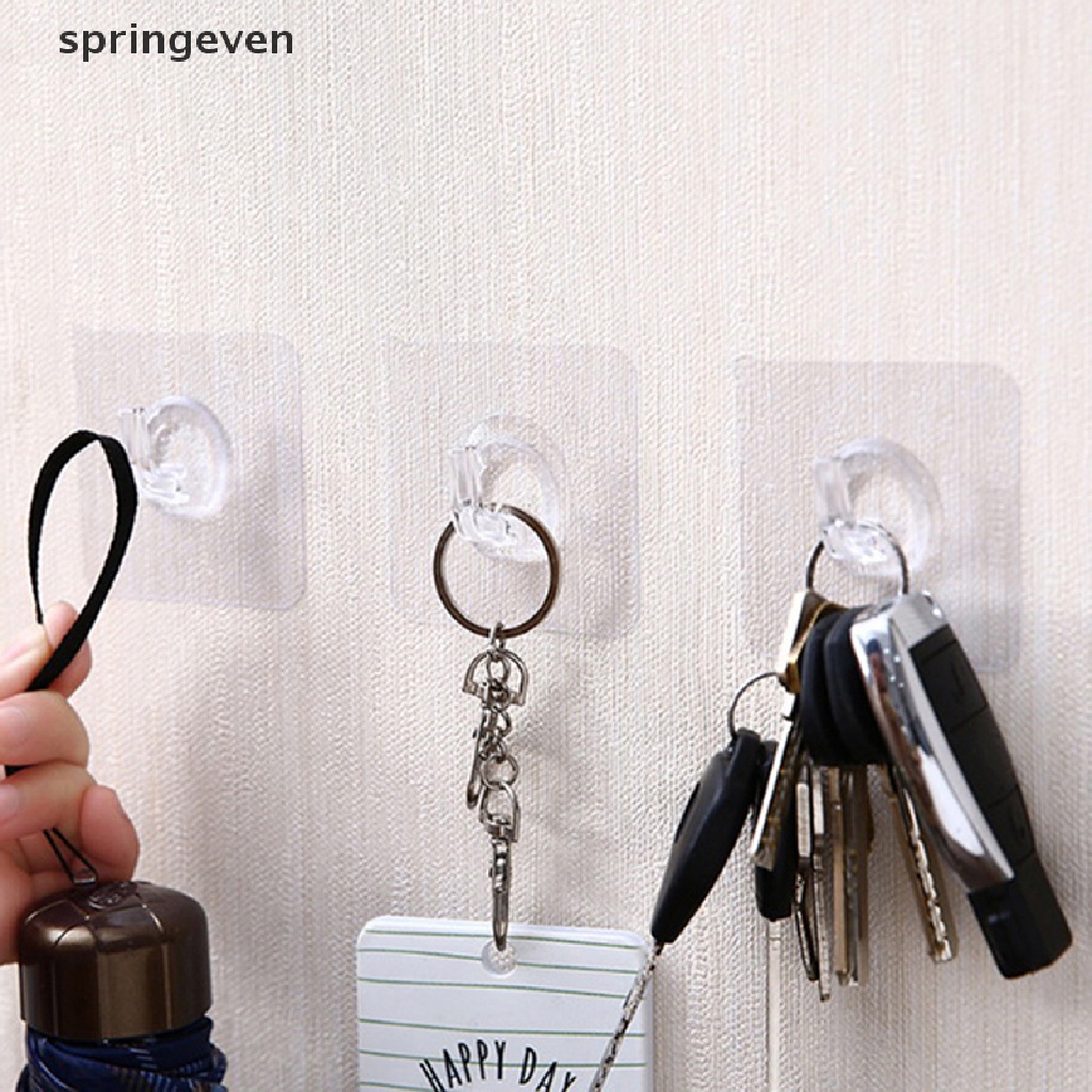 1/10 móc treo đồ trong suốt gắn tường tiện dụng