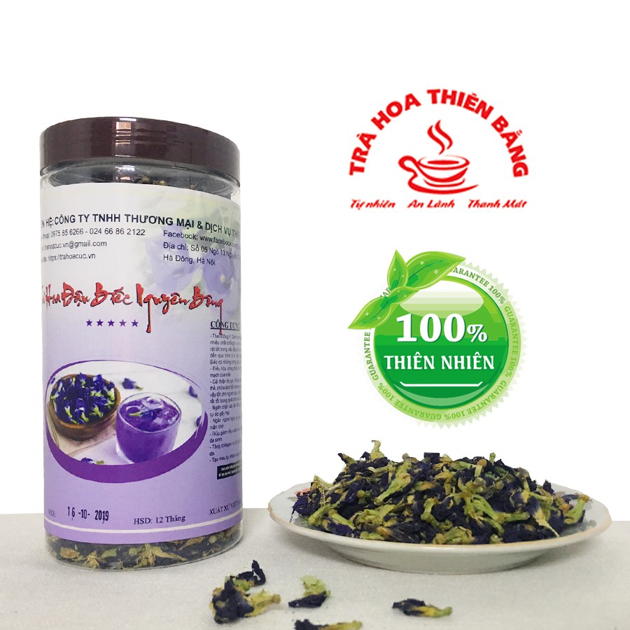 Trà Hoa Đậu Biếc Nguyên Bông Thiên Bằng Hũ 100G