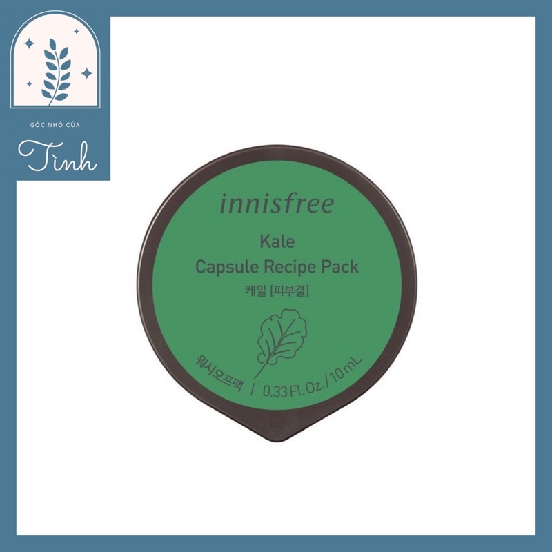 MẶT NẠ RỬA DẠNG HŨ TỪ CẢI XOĂN INNISFREE KALE CAPSULE RECIPE PACK 10ML