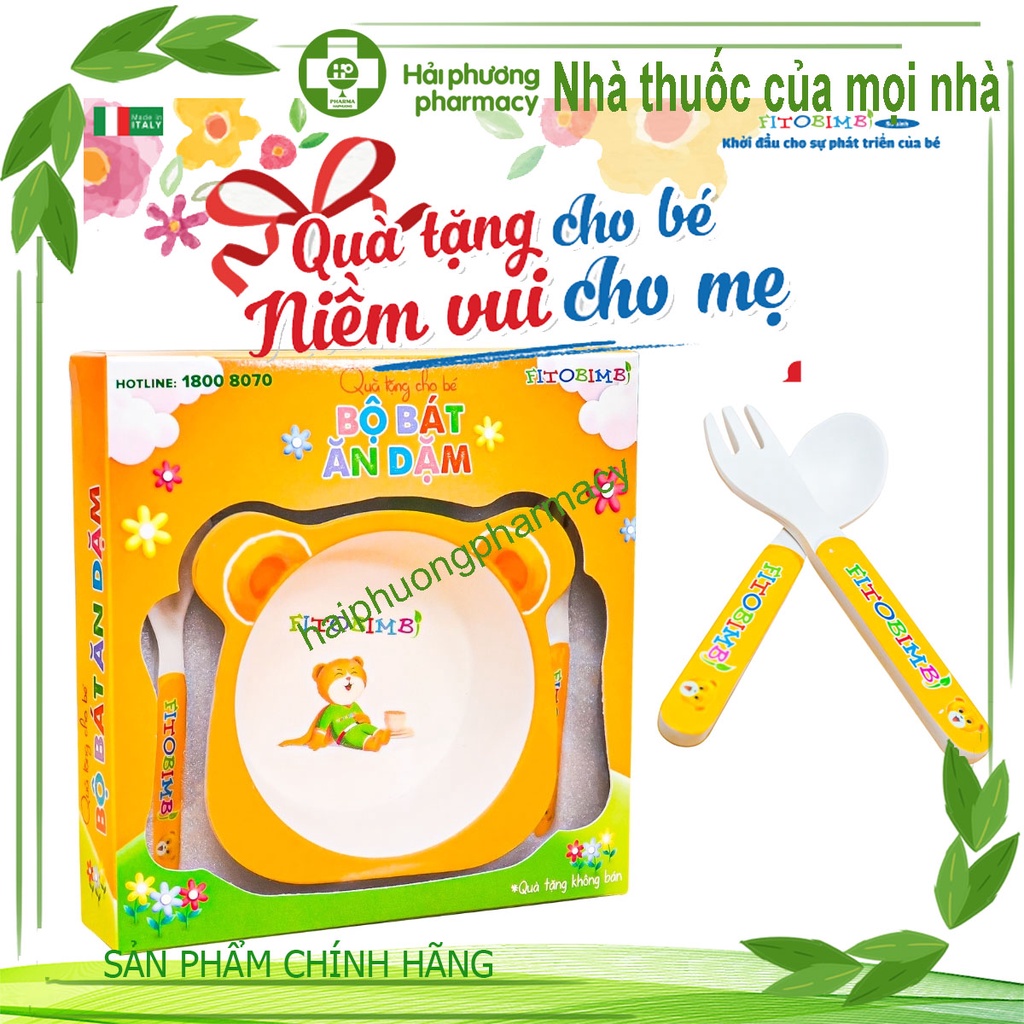 Bộ 01 Bát Và 02 Thìa Ăn Dặm FITOBIMBI Chất Liệu An Toàn Cho Bé Yêu