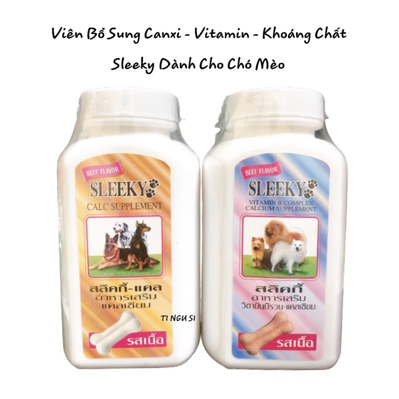 Viên Bổ Sung Canxi - Vitamin - Khoáng Cho Chó Mèo Sleeky Thái Lan ( 1 hộp 100 viên )
