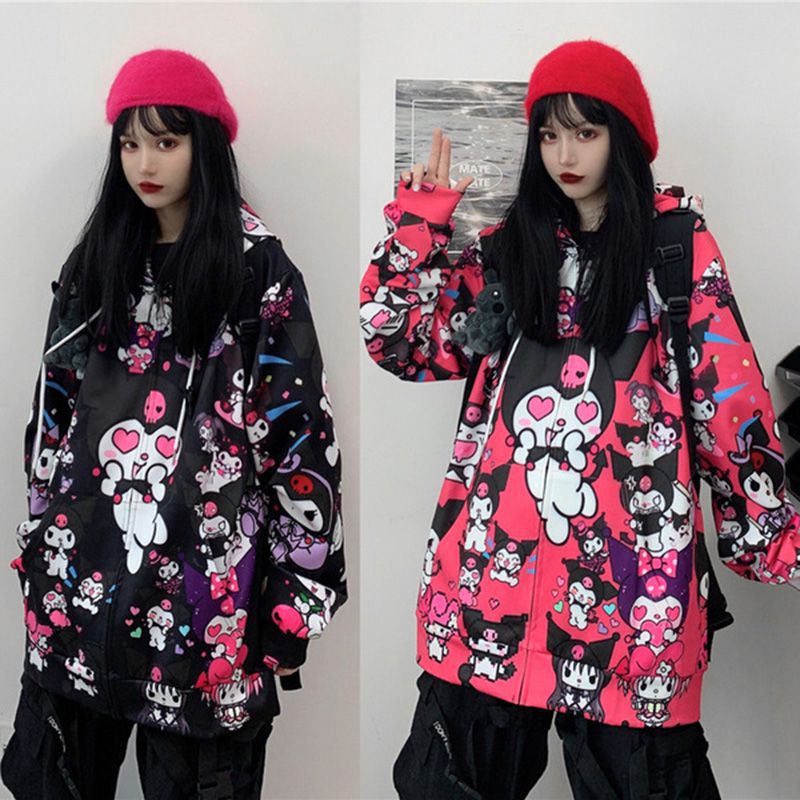 【Ready Stock】Áo Khoác Hoodie Kiểu Đồng Phục Phong Cách Harajuku