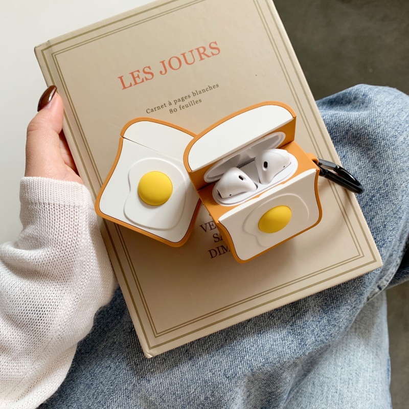 Vỏ bảo vệ tai nghe bluetooth Airpods bằng Sillicone dẻo, ốp Case cute, Airpods 2/pro - NUTACASE - TRỨNG ỐP LA