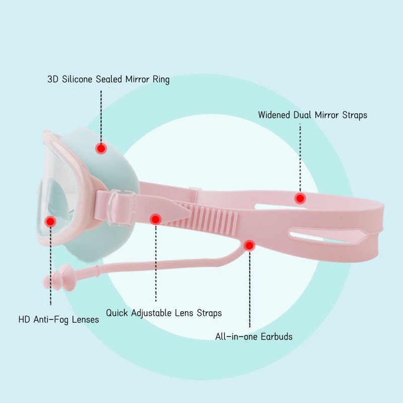 Set 5 kính bơi gọng lớn chống thấm nước/ sương mù chuyên nghiệp cho bé