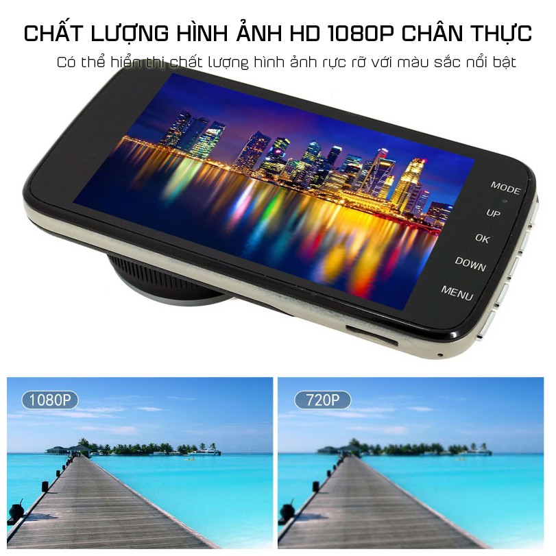 (Hỗ Trợ Tiếng Việt) Camera Hành Trình Màn Hình 4.0 Inch HD 1080P WDR SD503 Cao Cấp Kèm Camera Lùi