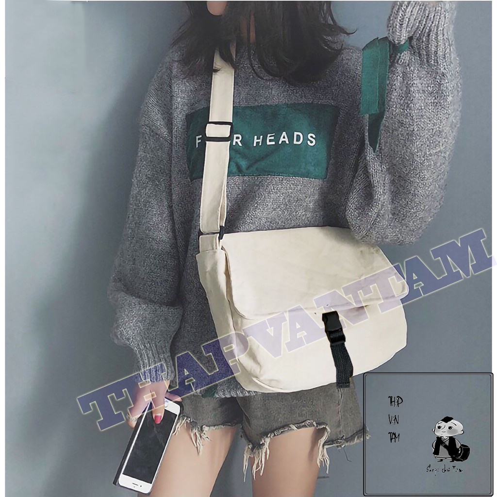 TÚI TOTE ĐEO CHÉO UNISEX NAM NỮ _VẢI CANVAS _PHONG CÁCH ULZZANG